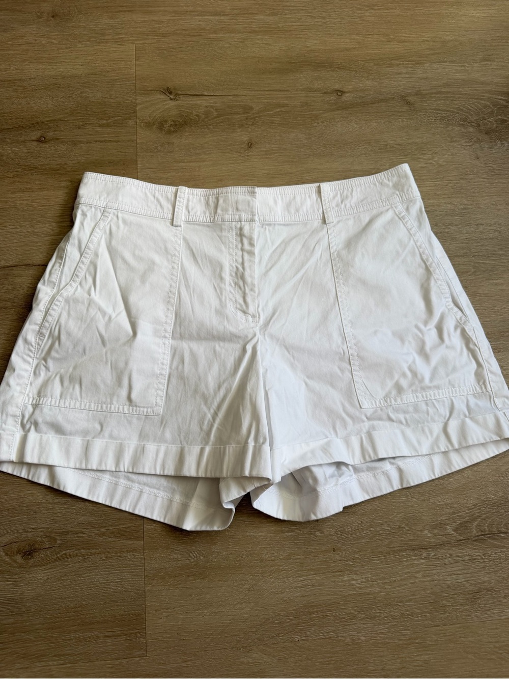 Theory White Cotton-Blend Shorts Women's SZ 4